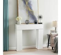 FCSQIU Cornice decorativa per camino, in legno a 3 porte, con scomparto segreto, per camino, per soggiorno, camera da letto