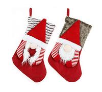 Fcuajdkq 2 Pezzi Grande Natale Calza di Natale Candy Regalo Sacchetto Bambola Decorazione di Natale Calze Babbo Natale Calze Camino Vita Cultura