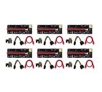 Fcuajdkq 6 pezzi PCI-E Adattatore scheda PCI-E VER009S PCI-E 1X fino a 16X 4Pin / 6Pin USB3.0 Grafica Grafica Grafica Cavo Adattatore Adattatore Scheda per BTC Mining