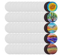 Fcuajdkq 75 pezzi Tela Magnetica per Pittura, 6,3 cm, Mini Lavagnette Rotonde, Mini Piastrelle Artistiche per Fai da Te