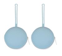 Fcuajdkq Borsa Portaoggetti Portatile Antipolvere per Neonati Borsa Portaoggetti In Silicone con Cordino Borsa Portaoggetti per Neonati Blu