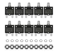 Fcuajdkq Interruttore a pulsante elettrico 15 Ampere, 125/250 V AC, 50 V DC, circuito termico, serie L1, con pulsante di reset manuale, L1-15A