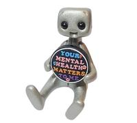 Fcuajdkq La Sua Salute Mentale È Importante - Figura Robot In Resina, Giocattoli, Kawaii Desk Buddy B