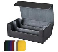 Fcuajdkq Scatola per carte da collezione, porta carte, porta carte, porta carte, chiusura magnetica, porta carte da gioco, nero