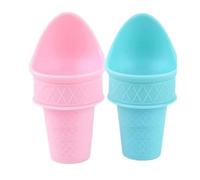 Fcuajdkq Set di Strumenti per Gelato e Ghiaccioli Cucchiaio per Gelato, Set di Mini Coni Riutilizzabili, Presa per Biscotti in Plastica C