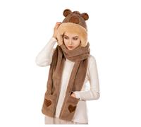 FCXVXCL 3 en 1 Cappello Sciarpa Guanti, Caldo Capybara Cappelli Sciarpa Guanti, Invernale Cappuccio Peluche Cappello Sciarpas per Donna Bambini Festa di Compleanno Natale Regalo