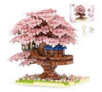 FCXVX lbero di Blocchi Set di Costruzione Sakura Micro Mattoncini da Costruzione Casa D'albero da Giardino Decorazione per Casa e Giardino Regalo Creativo per Bambino