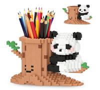 FCXVX locchi da Costruzione Panda Mini Mattoncini da Costruzione Portapenne Panda Regali Adatti per il Fai Da Te Astuccio Simpatico Design Oggetti Scrivania per Casa