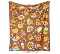 FCXVXCL Capybara Coperte Capybara Tema Coperta Coperta di Flanella Morbida Coperte Leggera Calda Decorazione Camera da Letto Regalo Per Adulti e Bambini 100×150cm