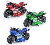 FCXVXCL Moto Giocattolo Motorcycle Model Toy Pull Back Innovative Simulation Alloy Motorcycle Model Simulazione Moto Giocattolo Educativi Per Bambini 3pcs