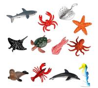 FCXVXCL Set di Mini Giocattoli Marini, 12PCS Mini Creature Oceanici in Plastica, Figurine di Animali Marini Realistici, Gioco da Bagno per Giardini in Miniatura, Bonsai, Acquari e Vasche per Pesci