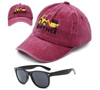 FCXVXCL Tractor Cappellino Baseball, 2pcs Cappello con Occhiali da Sole Bambino Cappello Baseball Regolabile Occhiali da Sole Bambini Protezione UV Berretto per Bambini 3-8 Years Old