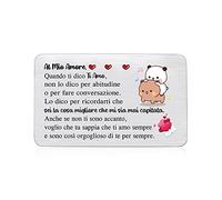FCZIVA Al Mio Amore Portafoglio Inserto Cartolina Personalizzato Matrimonio Anniversario Regalo Fidanzata Fidanzato Compleanno Coppie San Valentino Romantico Tasca Pensione Amore Matrimonio Pensione
