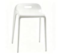 FCZVWPR Sedia For Computer Con Schienale Basso, Comoda Sedia For Computer, Sgabelli In Plastica Impilabili, Sgabello Da Bar Minimalista, For Patio, Picnic, Cucina(White)