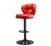 FCZVWPR Sedia For Sala Conferenze, Comoda Sedia For Eventi, Sgabelli Da Bar In Metallo, Base Allargata, Rotazione Libera A 360°, For Pub, Caffè, Sala Da Pranzo(Black chassis,Red)