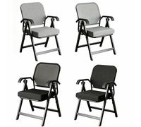 FCZVWPR Sedia Pieghevole Portatile, Sedia Da Scrivania For Casa, Sgabelli Impilabili, Con Supporto For La Schiena, For Soggiorno, Sala Da Pranzo, Lettura(Gray,3D mesh)