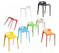 FCZVWPR Sgabelli Impilabili Con Schienale In Plastica, Sedia Standby For Sala Conferenze, Sgabelli Da Bar Semplici, Amplia L'ampia Superficie Del Sedile, For Feste(White)
