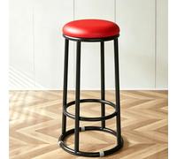 FCZVWPR Sgabello Rotondo Resistente, Sgabello Commerciale In Acciaio Inossidabile, Seggiolone Da Ufficio A Tre Anelli, For L'Isola Della Cucina Da Pranzo Domestica(Red,60cm/24in)
