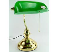 fd-bolletta arredamento e illuminazione lampada ministeriale churchill,lampada ottone catenella da scrivania vetro verde lm1 Misure:H 37cm,L 26cm,Ø base 18cm,profondità 22cm