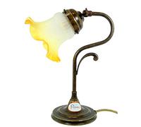 fd-bolletta arredamento e illuminazione Lampada ottone,da tavolo,comodino,lampada scrivania,paralume vetro lmi13.Misure:H 29cm,Ø vetro 14cm,Ø base 11,5cm