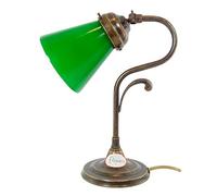 fd-bolletta arredamento e illuminazione Lampada ottone,da tavolo,comodino,lampada scrivania,paralume vetro verde lmi18 misure H 29cm,Ø vetro 11,5cm,Ø base 11,5cm