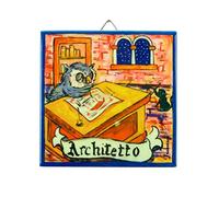 fd-bolletta arredamento e illuminazione Mattonelle Ceramica,Piastrelle Decorate, mattonelle per Interno,Targa Parete,mattonella mestiere Architetto mm2 Misure:H 10cm x 10cm