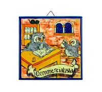 fd-bolletta arredamento e illuminazione Mattonelle Ceramica,Piastrelle Decorate, mattonelle per Interno,Targa Parete,mattonella mestiere commercialista mm8 Misure:H 10cm x 10cm