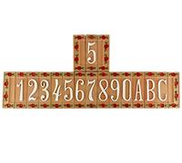 fd-bolletta arredamento e illuminazione Numeri civici in Terracotta,Numero civico con Fiore,Oggetto in Terracotta da Esterno Dipinto a Mano nfr Misure:H 15cm Larghezza 4,5cm,Spessore 1,5cm