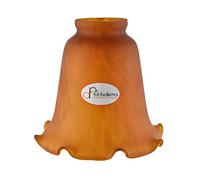 fd-bolletta arredamento e illuminazione Paralume vetro,campanella sostituzione per lampada,lampadari,ricambio paralume giallo vl18 Misure:H 12,5cm, Ø vetro 13,5cm, Ø esterno imboccatura 5,4cm