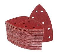 Fd- Workstuff | Triangoli abrasivi Prio ? 50 pezzi ? 11 fori ? 105 x 152 mm ? Grana 60 ? per levigatrice multipla ? Fogli abrasivi ? Tamponi abrasivi triangolari ? Carta abrasiva