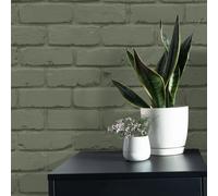FD43603 Fine Decor Dipinto Mattone Salvia Carta da Parati Verde Effetto