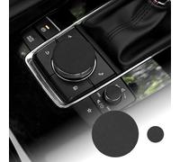 FDAIUN 2 adesivi per auto in alcantarn Multimedia Bottone, copertura per bottoni, compatibile con Mazda 3 CX30 CX50 2019-2025, accessori interni (nero)