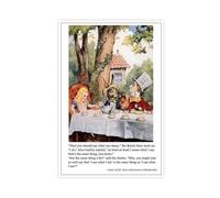 FDBEKPJY Alice nel paese delle meraviglie Alice e il Cappellaio Matto su tela, decorazione artistica da parete, stampa artistica da parete, 40 x 60 cm