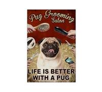 FDBEKPJY Poster da parete con stampa artistica su tela, motivo: "Life Is Better With A Pug", 60 x 90 cm