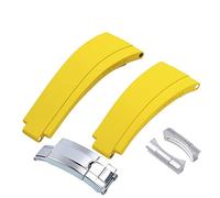 FDBNBJHJE suitable for rubber watch strap 20mm，21mm with silver buckle and arc joints bands