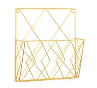 FDBTYJN Porta Documenti Porta riviste in metallo montato a parete for giornali, for libri, uffici domestici, cartelle di file di giornali, espositore da tavolo da tavolo(Gold)
