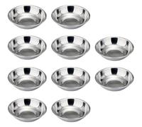 FDCGAS 10pcs Mini Ciotole Per Salsa,Ciotola Rotonda Piccola In Acciaio Inox,Applicabile a Ciotole Per Sushi,Ciotola Di Condimento,Ciotole Da Portata Per Salse,Sushi,Spezie,Snack,Aperitivi(6*0.88 cm)