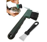 FDCGAS 2 pcs Cura degli zoccoli per cavalli Raschietto per zoccoli,colori casuali,raschietto per testa di cavallo e per zoccoli con spazzola, Spazzola per Zoccoli Cavallo Spazzola 2 in 1