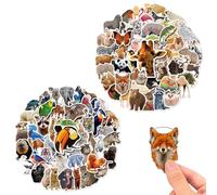 FDCGAS Adesivi Animali - 100 Stickers Bambini Attacca stacca,Adesivi per Animali, Adesivi per Animali Fotografici per Bambini, Gli Studenti Imparano Animali Veri in Classe
