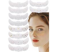 FDCGAS Adesivi per Tatuaggi di Lentiggini,10 pcs dorati con glitter temporanei,adesivi per il viso,anti-sudore,impermeabili,per i Festival Musicali di Halloween Festa in Maschera,carnevale