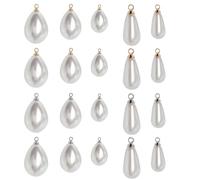 FDCGAS colgantes - 20 piezas colgantes de perlas, colgantes de perlas en Forma de lágrima, redondos, perlas artificiales, dijes, gotas de Agua, perlas, colgantes para hacer joyas, pendientes