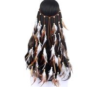 FDCGAS Fascia Donna - 1 PCS Fascia Indiana con Piume Hippie, Copricapo Indiano Donna con Piume,Indiana Copricapo Hippie Boemia Donne,Accessori per Feste in Maschera, da Donna e Ragazza