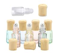 FDCGAS flaconi a Rullo in Vetro - 8 PCS flacone Roll-on Vuoto da 3ml con Sfere a Rullo in Acciaio Inossidabile, flaconi Roll-on in Vetro Multicolore Ricaricabili per Profumo con Oli Essenziali