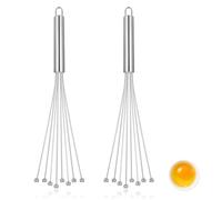 FDCGAS Frusta da Cucina - 2 PCS Frustino in Acciaio Inox, Frusta per impasti,Sbattitore Manuale per Mescolare, Le Uova, Mescolare la Pastella, la Schiuma (12 Pollici)