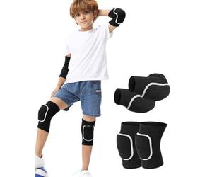 FDCGAS Gomitiere e ginocchiere,2 Paio di Ginocchiere adolescente Elastico Cotone Supporto,ginocchiera sportiva,fascia ginocchio,per Fasciatura Ginocchio adolescente Supporto per la Danza Sportiva