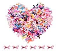 FDCGAS Mini Fiocchi di Raso - 100 PCS Mini Fiocchi, Doppio Lato, per Cucito, Decorazioni di Nozze, Fai da Te, per Capelli, Cappelli, Regalo(2.5cm)