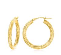 FDCGAS Orecchini Cerchio in Oro - 1 Paio da Donna, Orecchini a Cerchio Larghi 5 mm, Grandi Orecchini ipoallergenici placcati in Oro 14K, Orecchini a Cerchio in Oro per Donne, per Ragazze, 35 mm