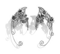 FDCGAS Orecchini Elfo - 1 Paio Donna Argento Orecchini Polsini Elfo Clip Senza Buco per Matrimonio Halloween Costume Cosplay