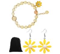 FDCGAS Orecchini Margherita Donna,Braccialetto,Orecchini con Margherita Pendenti,Orecchini Fiori Pendenti,Orecchini Margherite,Orecchini Braccialetto per le Feste Estive e la Vita di Tutti i Giorni