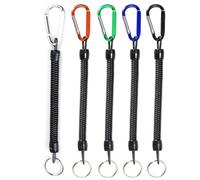 FDCGAS Portachiavi Spirale - 5 Pezzi Corda Anti-Mancante con Moschettone, Multicolore Cordini da Pesca, Elastico Cordino di Sicurezza Retrattile, per Pesca Immersioni Escursionismo Alpinismo